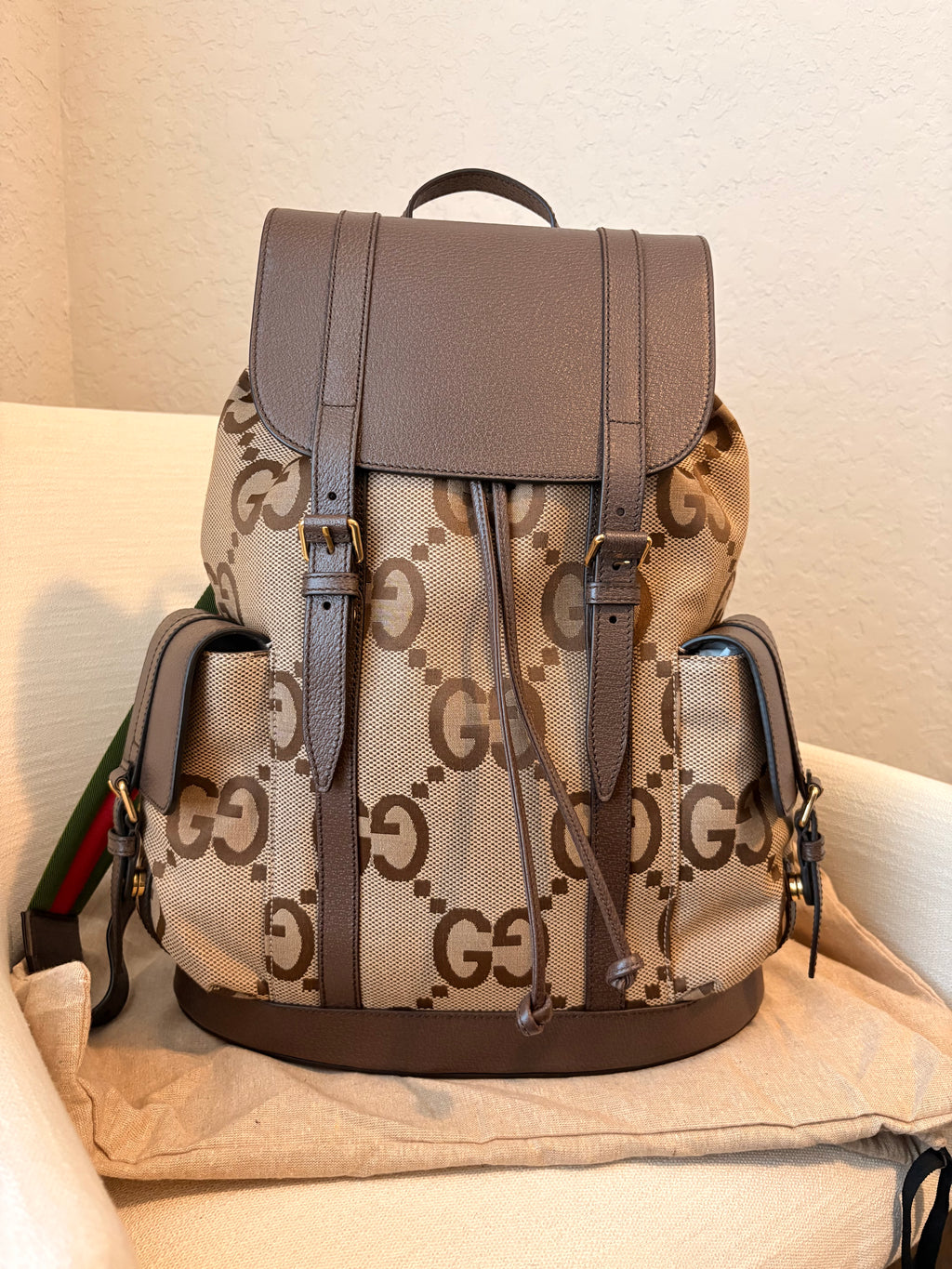 Gucci Monogram Jumbo GG canvas Backpack