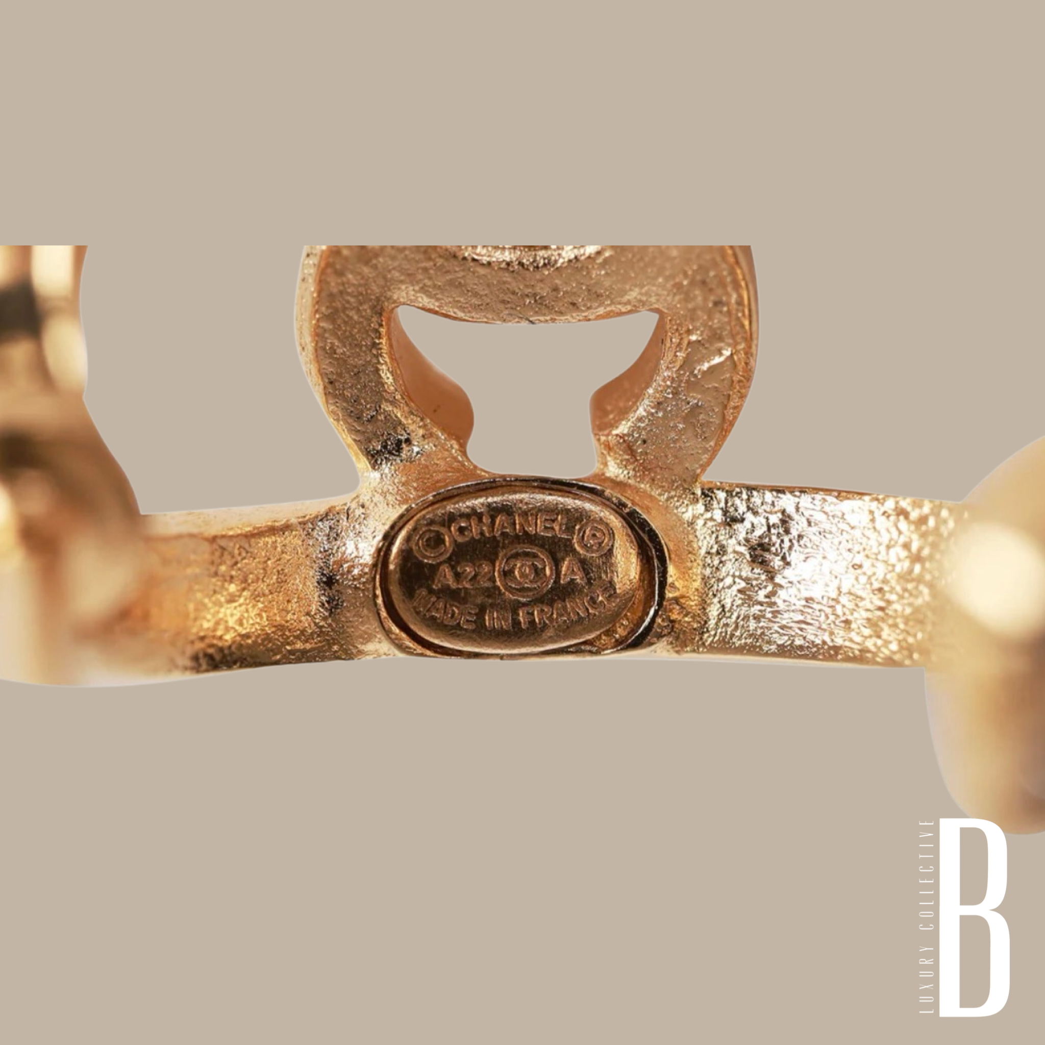 Chanel CC Gold and Crystal Huggie Earrings