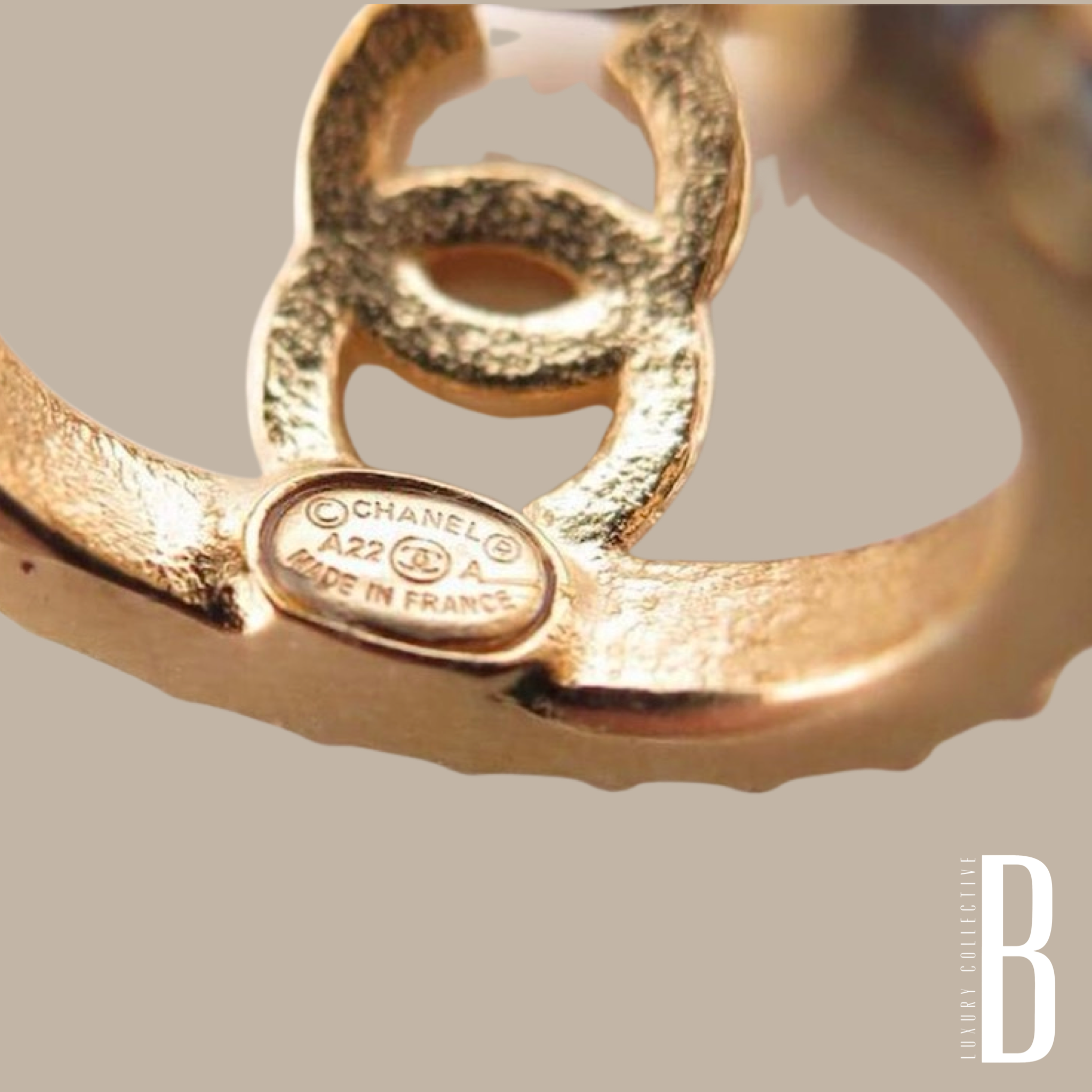 Chanel CC Gold and Crystal Huggie Earrings