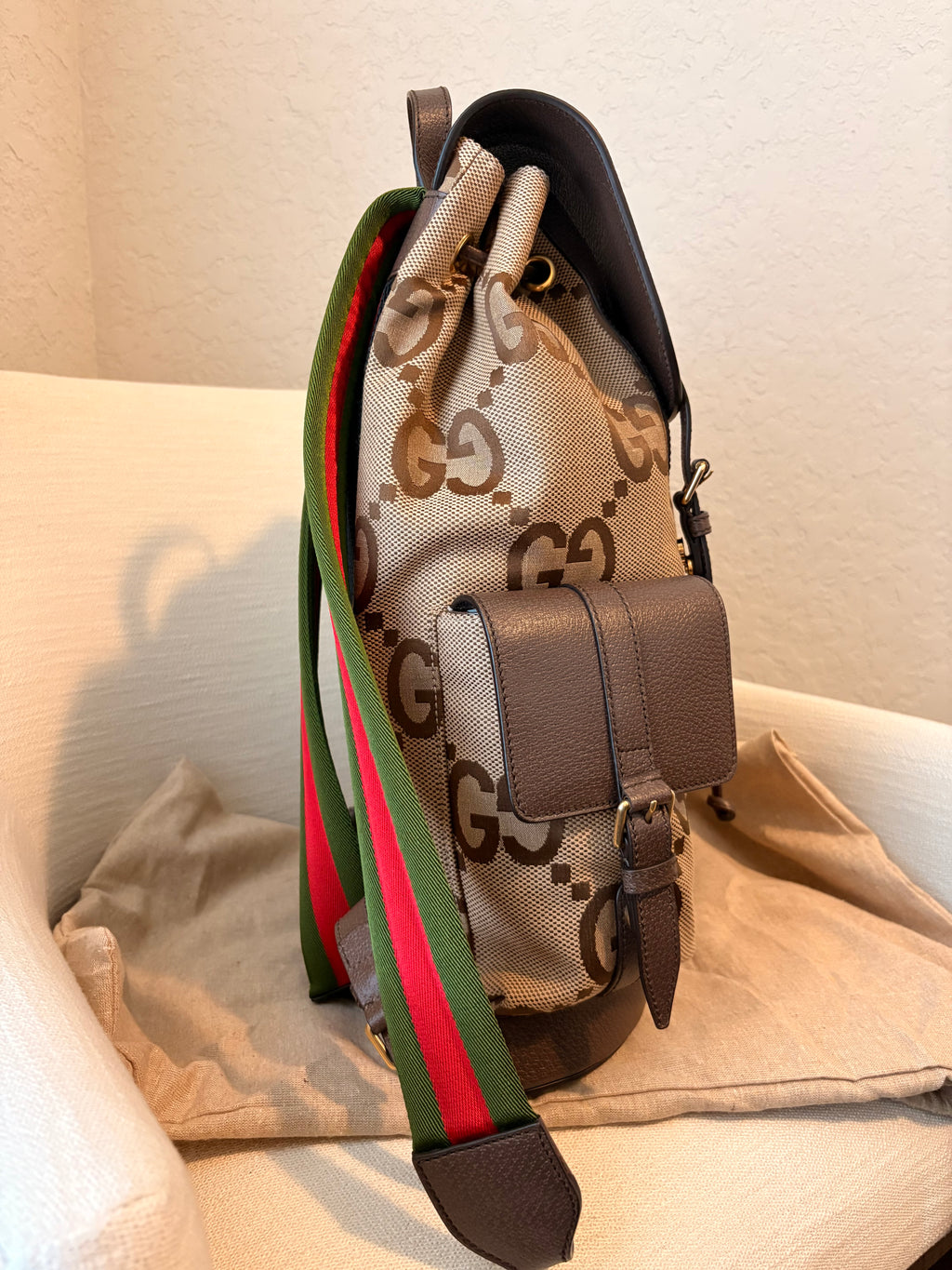 Gucci Monogram Jumbo GG canvas Backpack