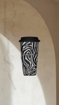 SAINT LAURENT PARIS ZEBRA CERAMIC TRAVEL MUG