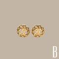 Chanel CC Logo Round Chain Clip-on Earring Gold