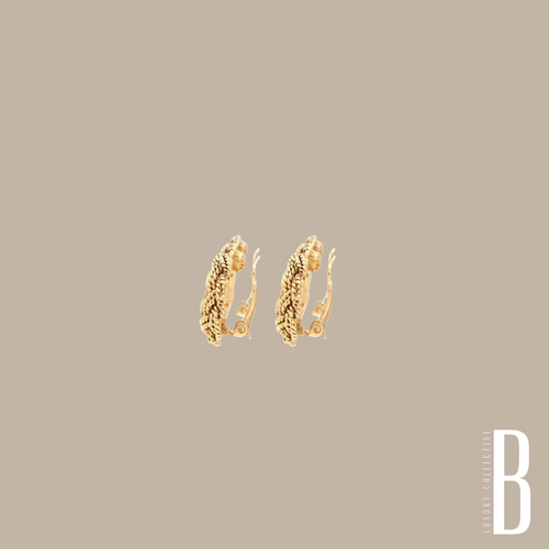 Chanel CC Logo Round Chain Clip-on Earring Gold