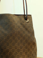 Vintage Gucci GG Brown Denim Shoulder