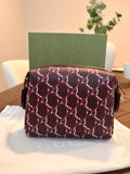 Gucci GG Supreme Shadow Toiletry Pouch Rosso Ancora Red