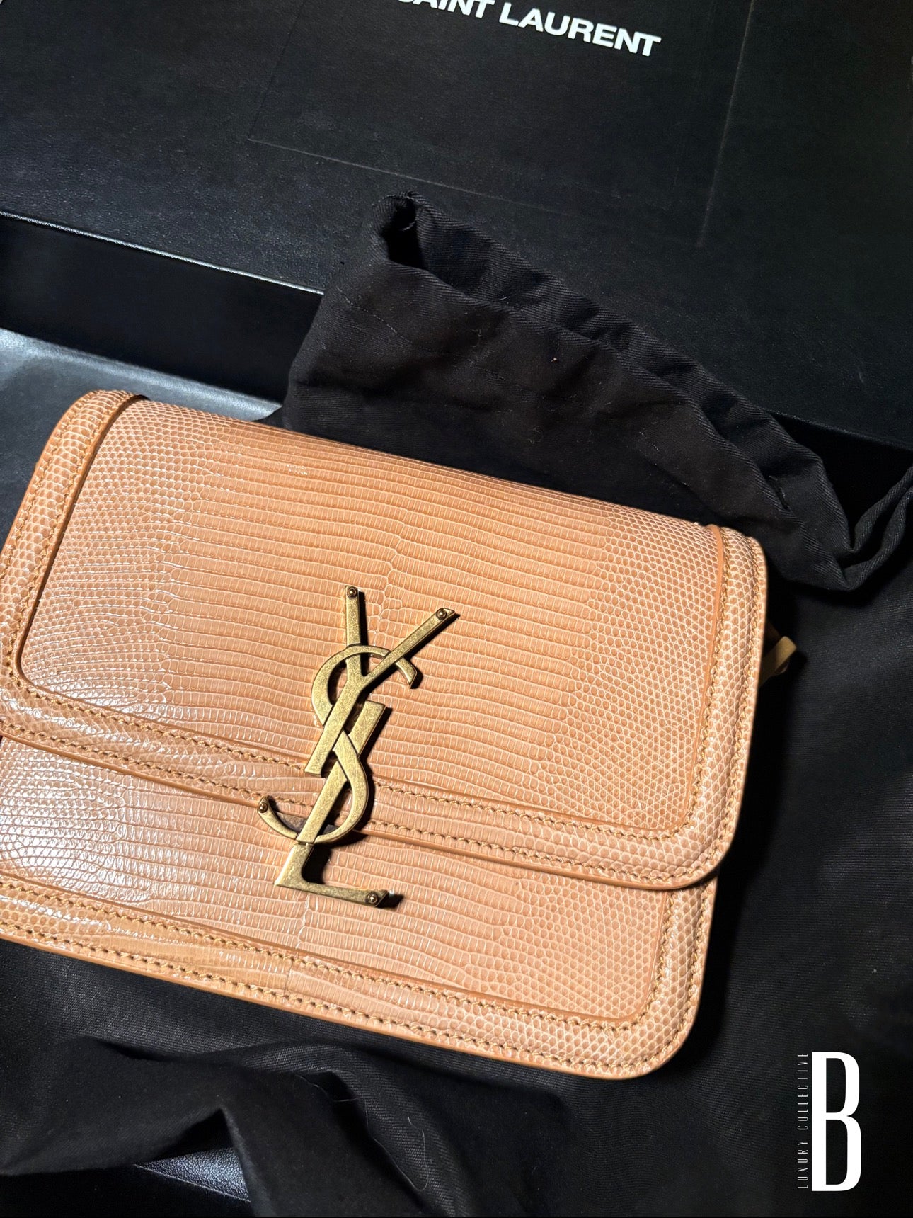 SAINT LAURENT Le 5 À 7 Shoulder Bag in Lizard