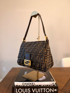 Vintage Fendi Zucca Mamma Baguette Shoulder Bag