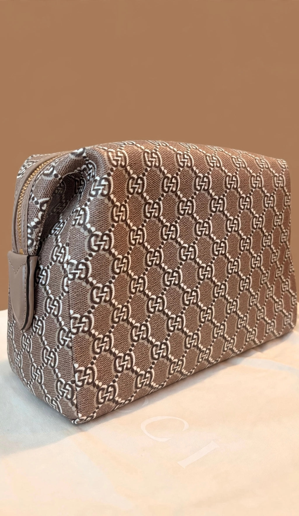 Gucci Pouch with GG Shadow – Beige