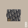Dior Blue Oblique Jacquard Saddle Lotus Wallet🤍