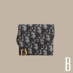 Dior Blue Oblique Jacquard Saddle Lotus Wallet🤍
