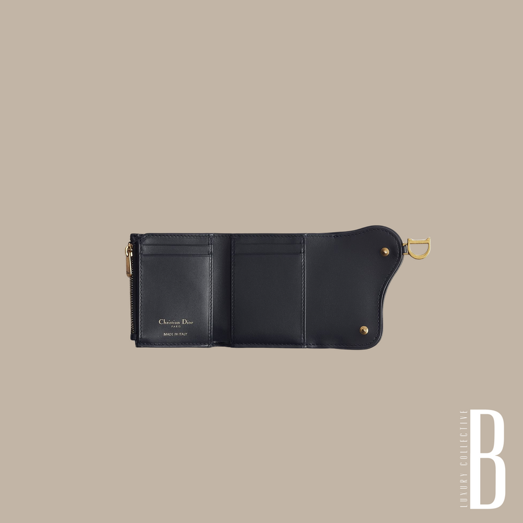Dior Blue Oblique Jacquard Saddle Lotus Wallet🤍