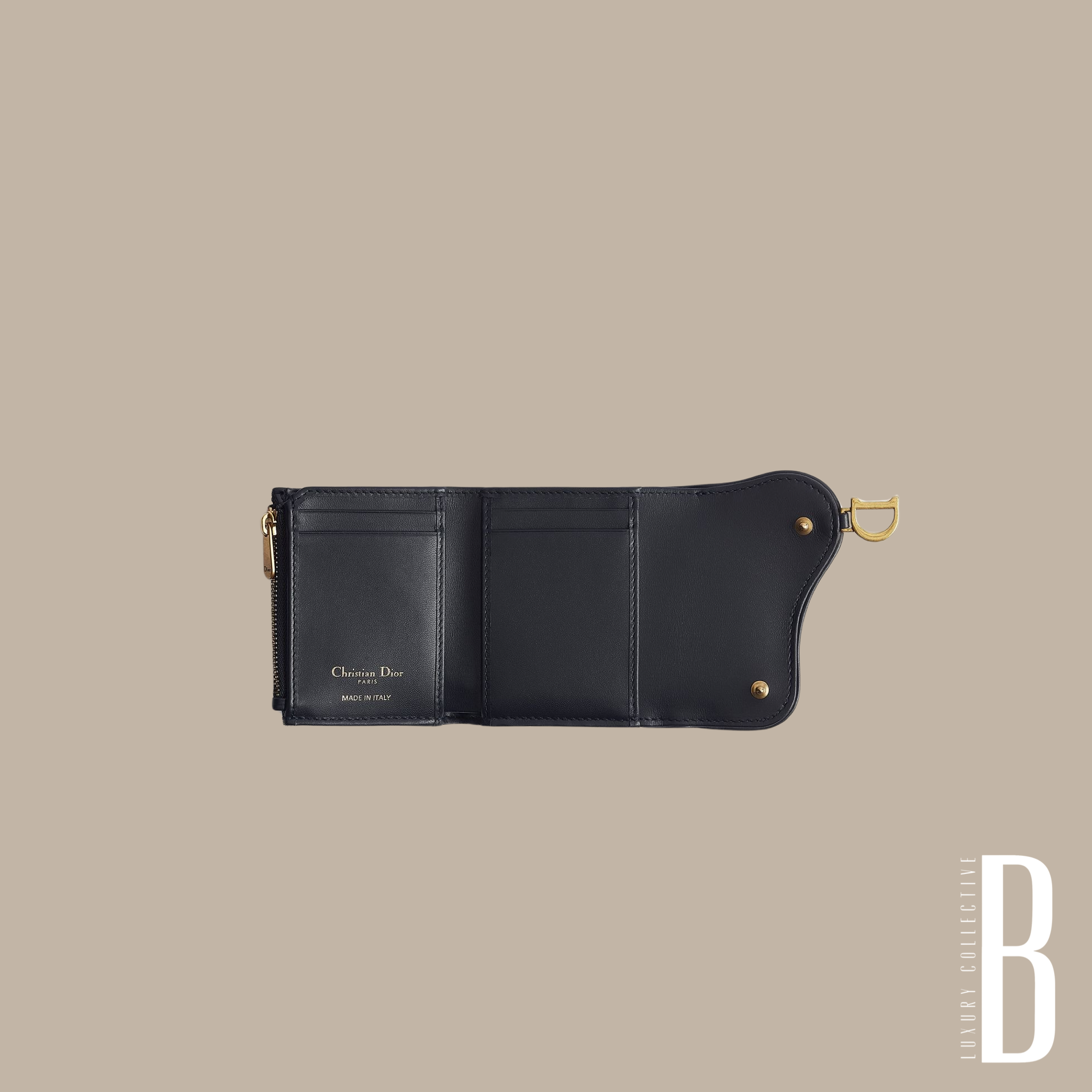 Dior Blue Oblique Jacquard Saddle Lotus Wallet🤍