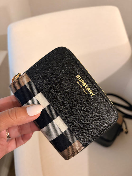 Burberry Nova Check Crossbody & Matching Zip Wallet Bundle