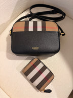 Burberry Nova Check Crossbody & Matching Zip Wallet Bundle