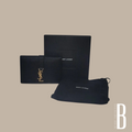 Saint Laurent Cassandra Black Grained Leather Wallet/Card Case