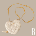 Christian Dior
DiorAmour Caro Heart Pouch with Chain Cannage Quilt Calfskin