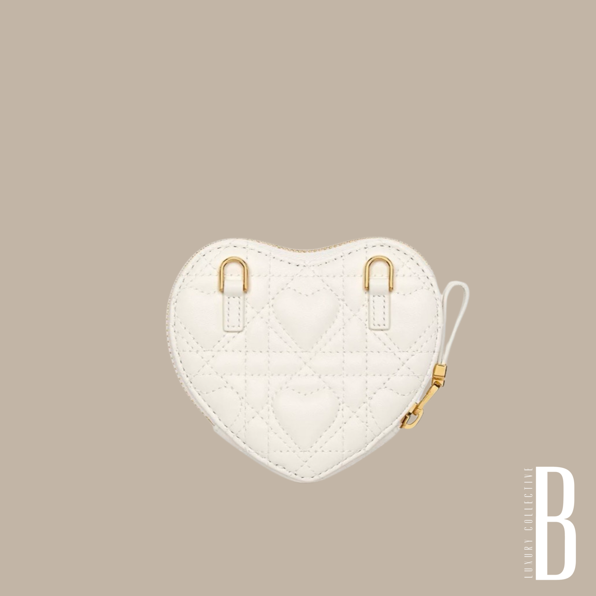 Christian Dior
DiorAmour Caro Heart Pouch with Chain Cannage Quilt Calfskin