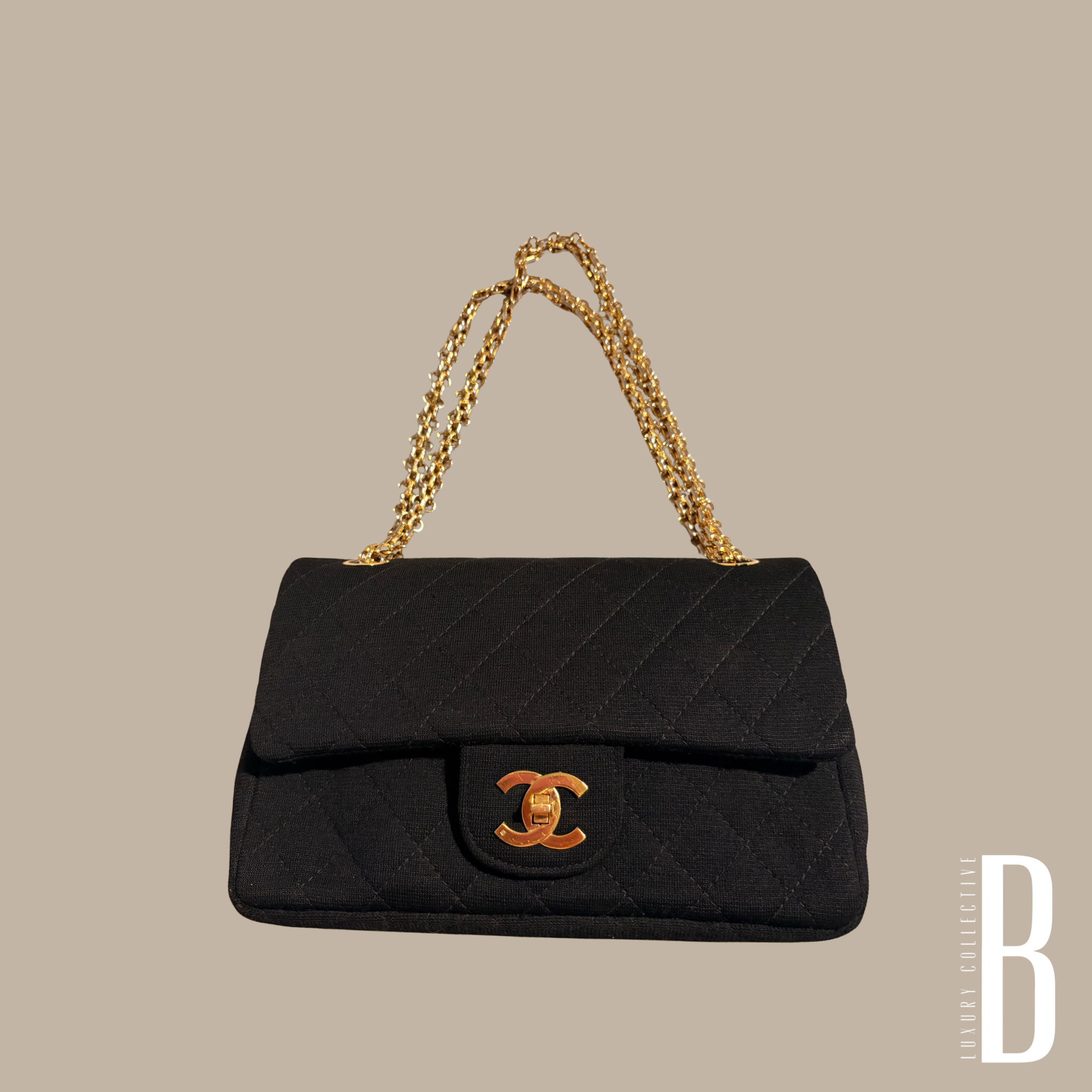 Vintage Chanel Jersey Double Flap Pre-1980s