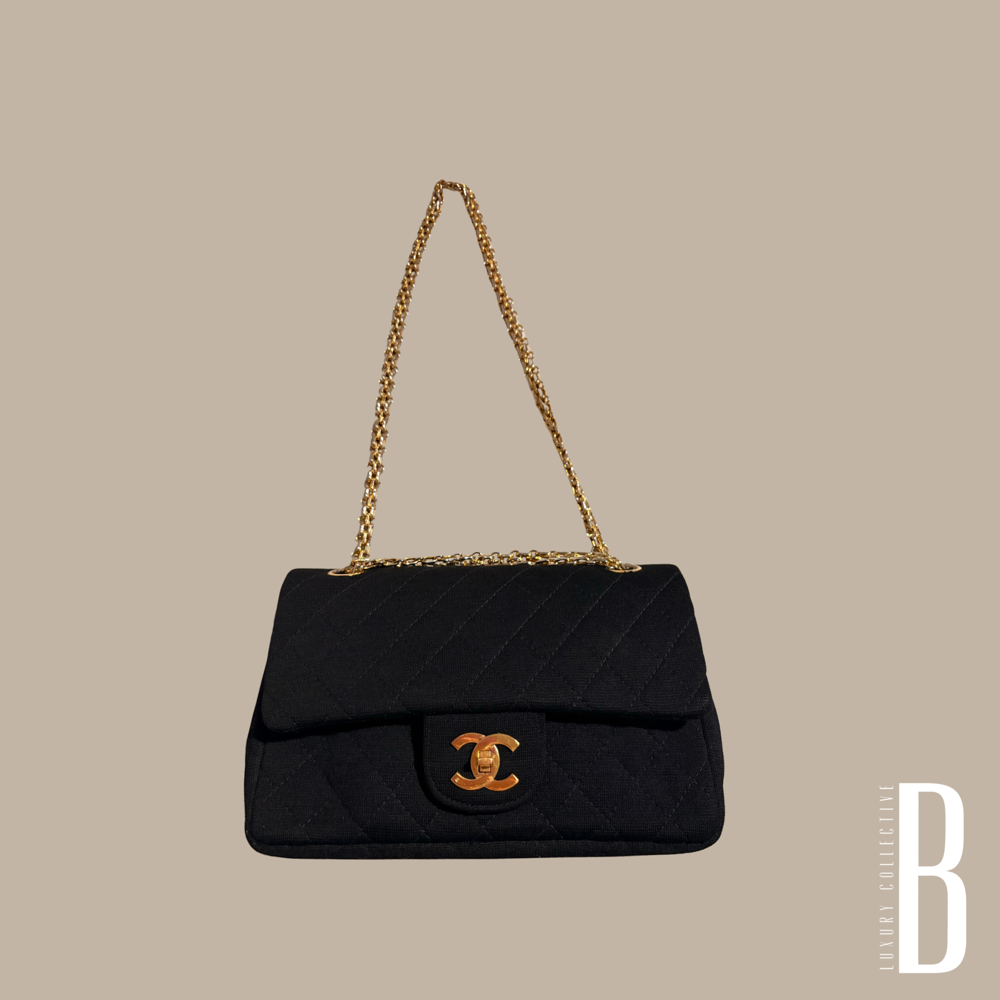 Vintage Chanel Jersey Double Flap Pre-1980s