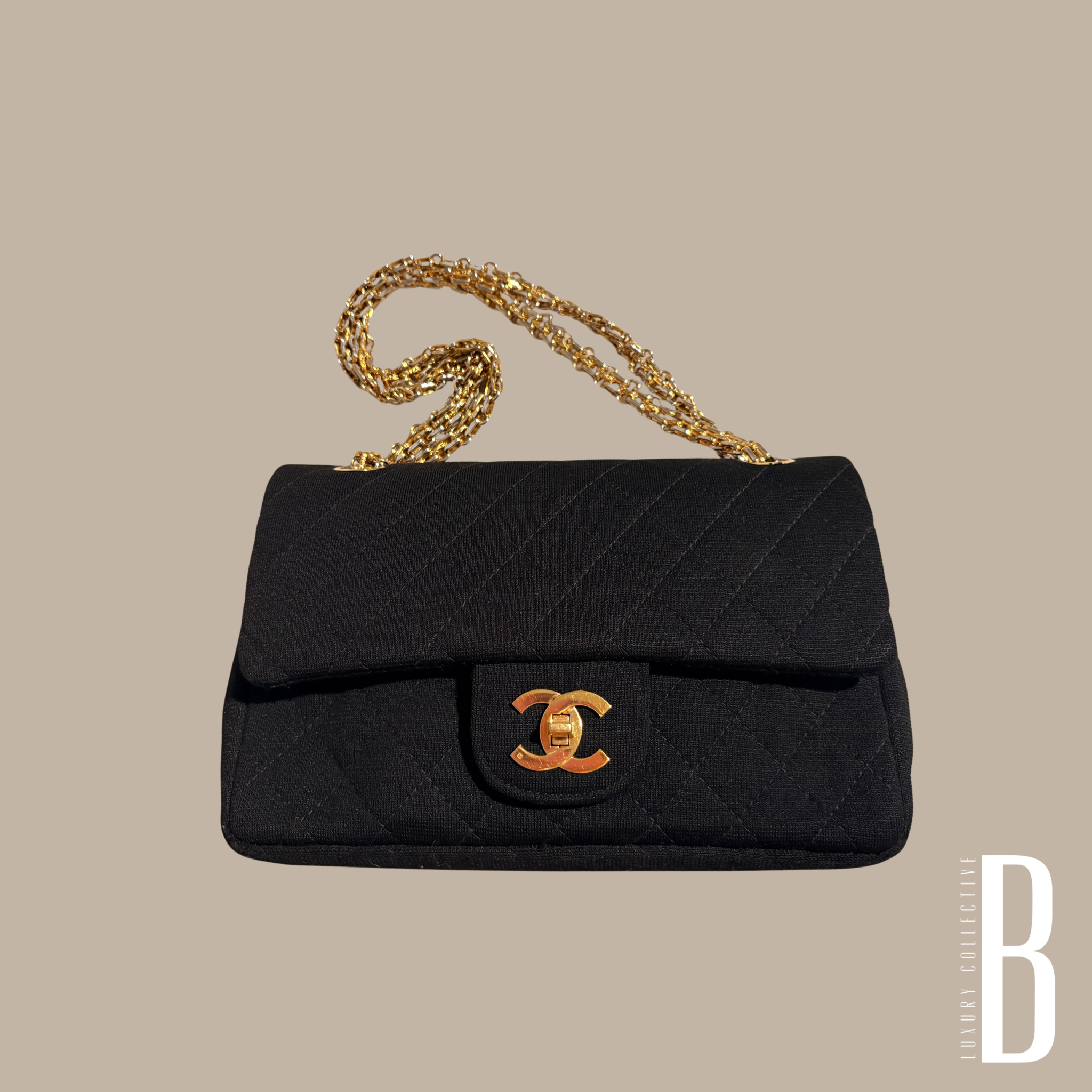 Vintage Chanel Jersey Double Flap Pre-1980s