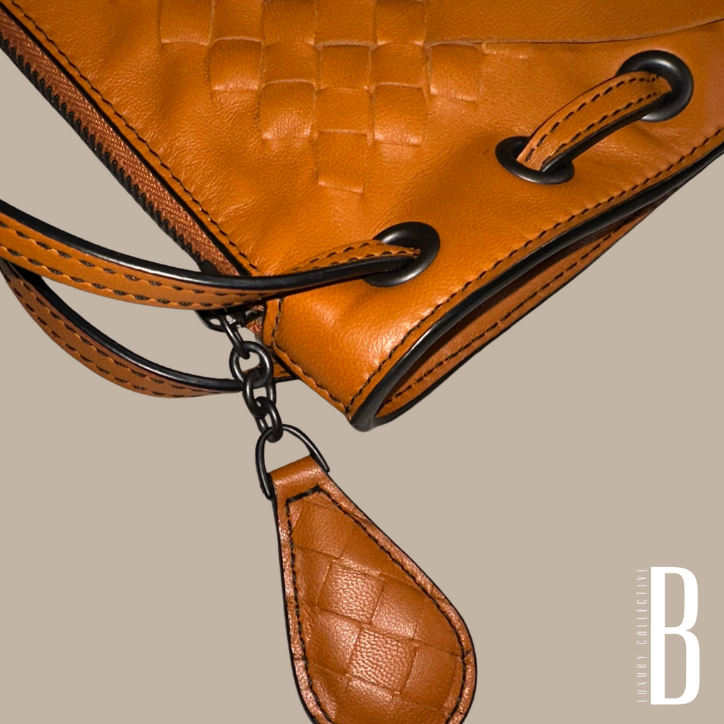 Bottega Veneta Intrecciato Leather Shoulder Bag Orange