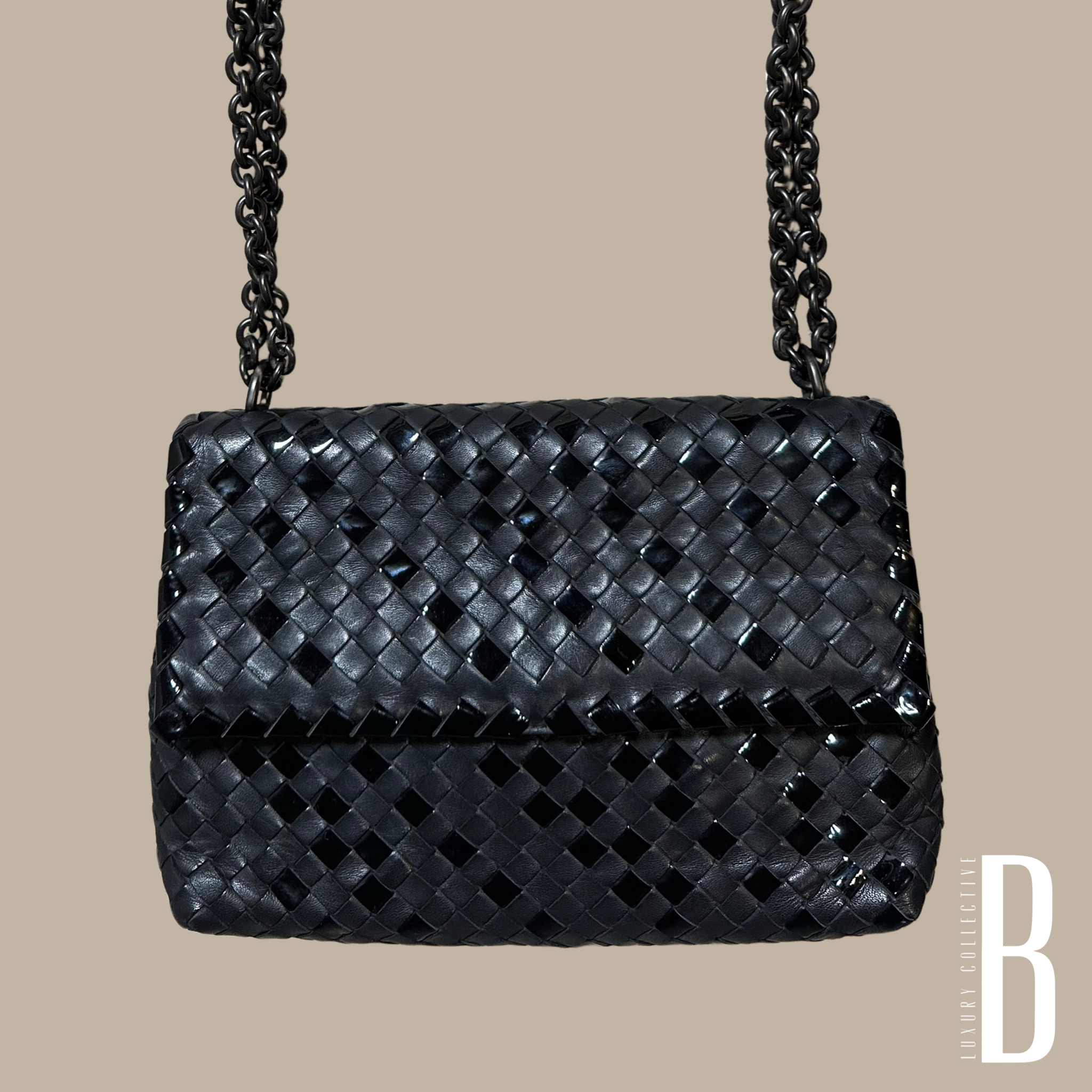 Bottega Veneta Black Leather Olimpia Shoulder Bag