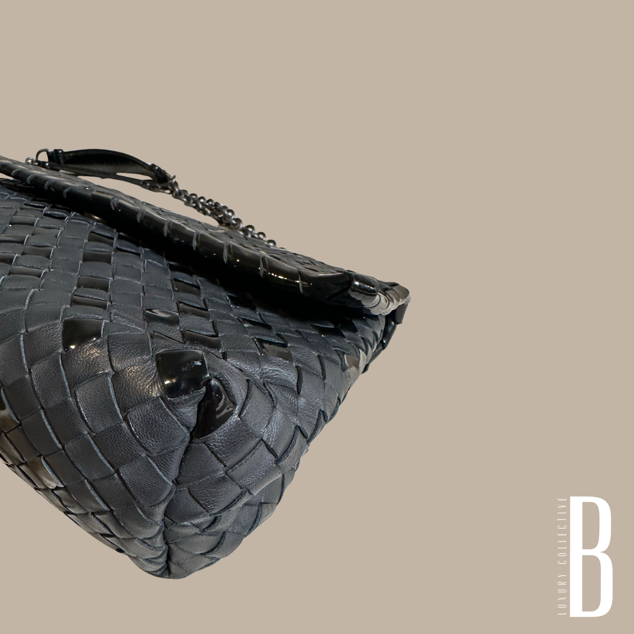 Bottega Veneta Black Leather Olimpia Shoulder Bag