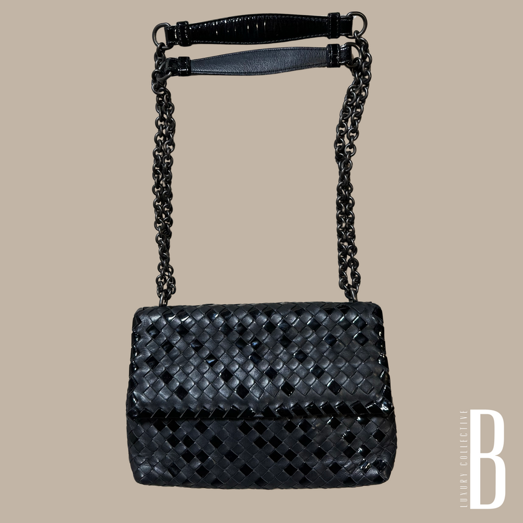 Bottega Veneta Black Leather Olimpia Shoulder Bag