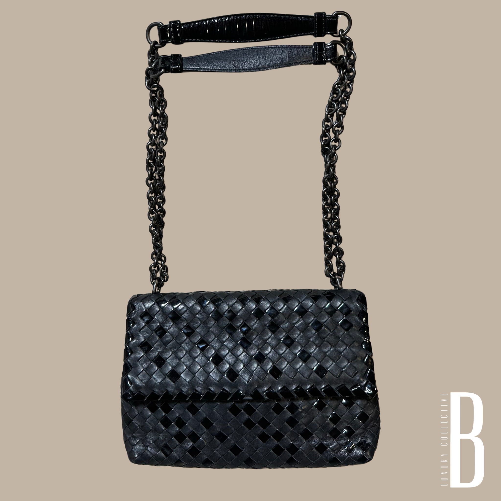 Bottega Veneta Black Leather Olimpia Shoulder Bag