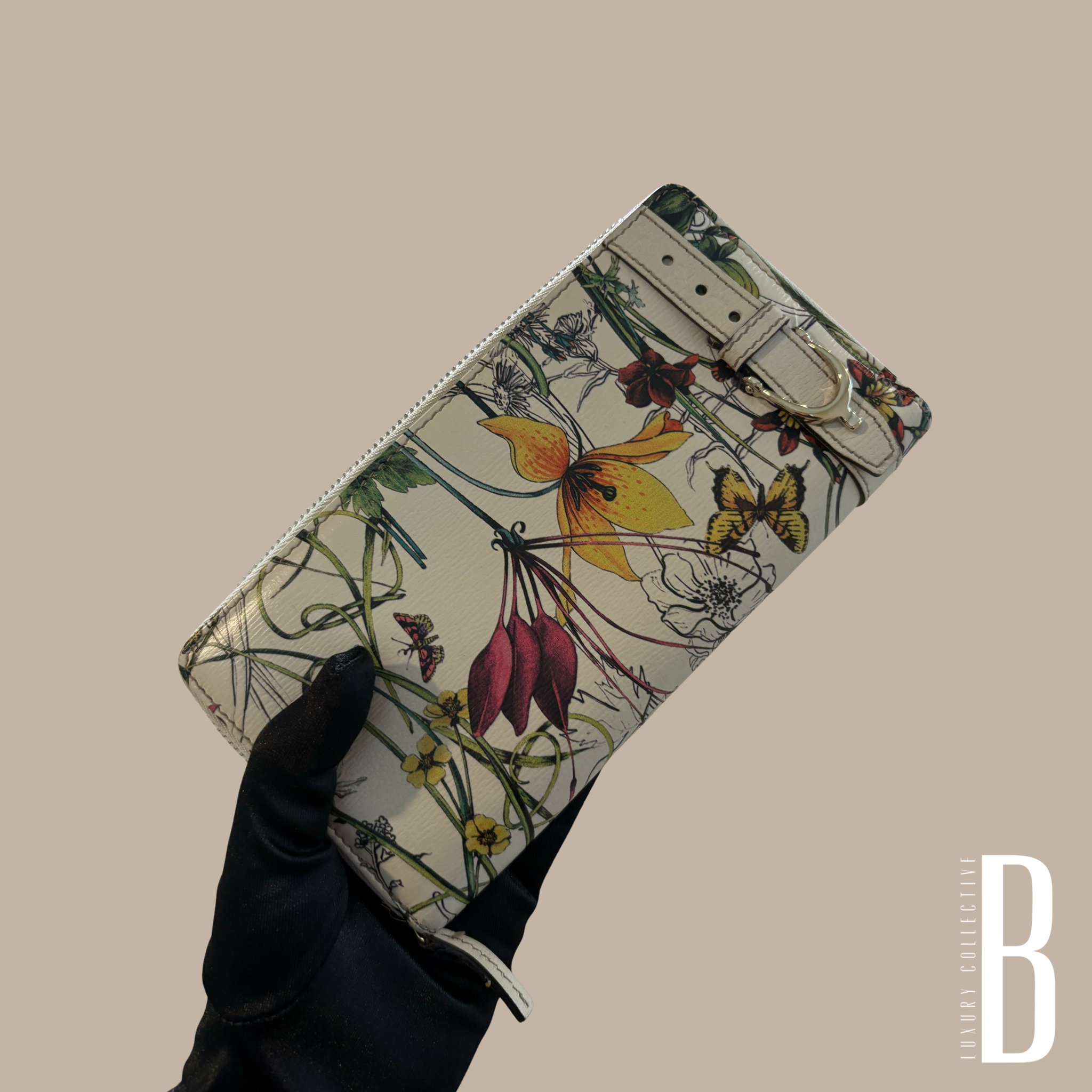 Gucci Flora Continental Zip Around Wallet