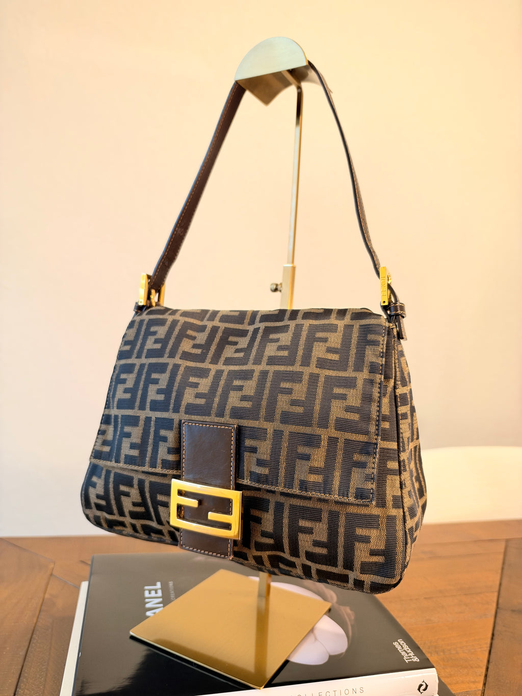Vintage Fendi Zucca Mamma Baguette Shoulder Bag