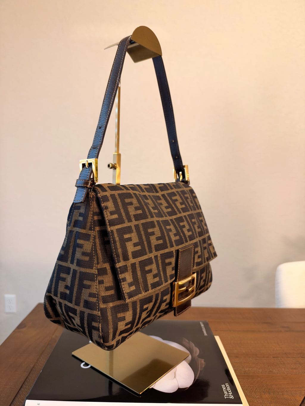 Vintage Fendi Zucca Mamma Baguette Shoulder Bag