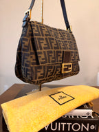 Vintage Fendi Zucca Mamma Baguette Shoulder Bag