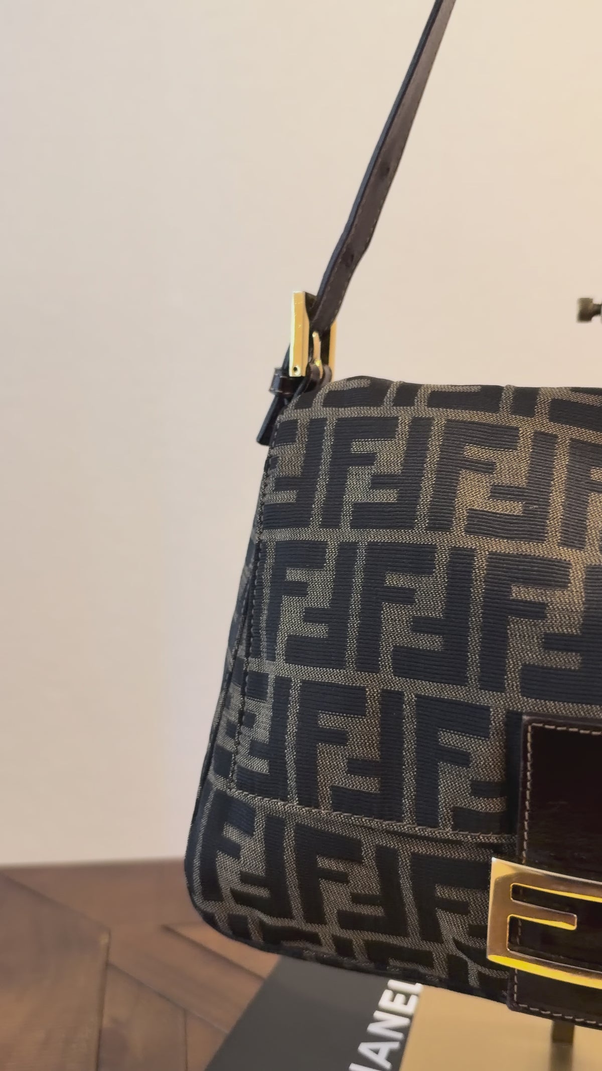 Vintage Fendi Zucca Mamma Baguette Shoulder Bag